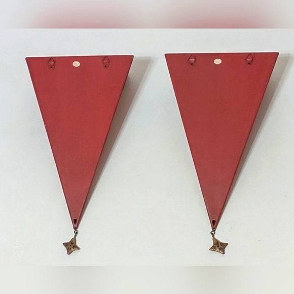 Vintage Art Deco Southern Living At Home Red Sassy Wall Shelves / Sconces - Picture 5 of 6